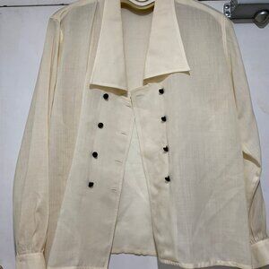 VINTAGE JAEGER DOUBLE BREAST FORMAL WOOL SHIRTS SIZE L